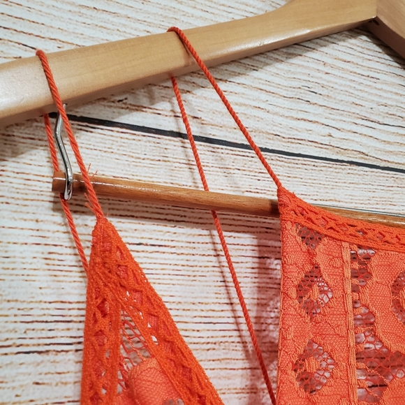 NWT Free People Just Like Honey Coral Orange Lace Dress 0 - Picture 11 of 16